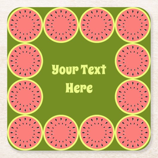 Watermelon Pink Multi Text Rechteckiger Pappuntersetzer (Vorderseite)