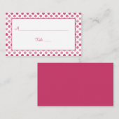 Watermelon Pink Polka Dot Wedding Platzkarten (Vorne/Hinten)