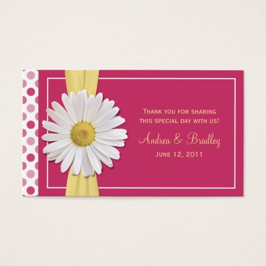 Watermelon Pink Shasta Daisy Gastgeschenk Hochzeit (Vorderseite)