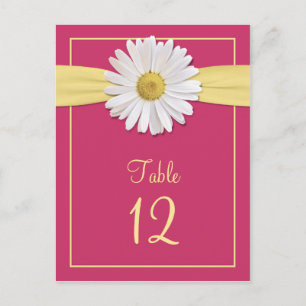 Watermelon Pink Shasta daisy Table Cards Postkarte
