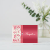 Watermelon Pink und Elfenbeinflorale Umschließungs Begleitkarte (Stehend Vorderseite)