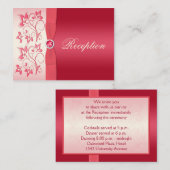 Watermelon Pink und Elfenbeinflorale Umschließungs Begleitkarte (Vorne/Hinten)