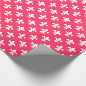 Watermelon Pink White Lilie Pattern Geschenkpapier (Ecke)