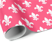 Watermelon Pink White Lilie Pattern Geschenkpapier (Rolleneckpunkt)
