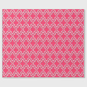 Watermelon Pink White XL Marokkanisch Quatrefolie Geschenkpapier (Flach)