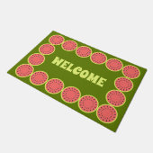 Watermelon Pink Willkommen Fußmatte (Schrägansicht)
