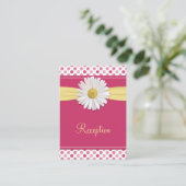 Watermelon Pink & Yellow Daisy Empfang Cards Begleitkarte (Stehend Vorderseite)