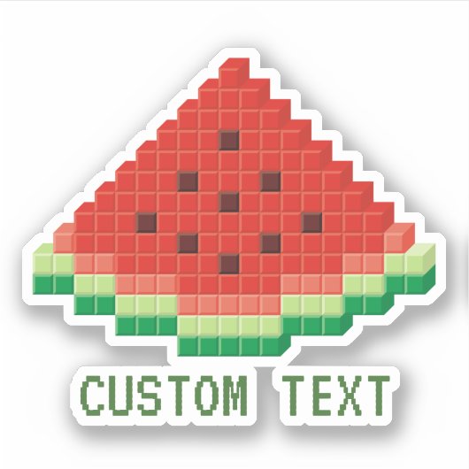Watermelon Pixel Art Aufkleber (Vorderseite)