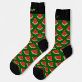 Watermelon Pixel Art Muster Socken (Linkes Detail)