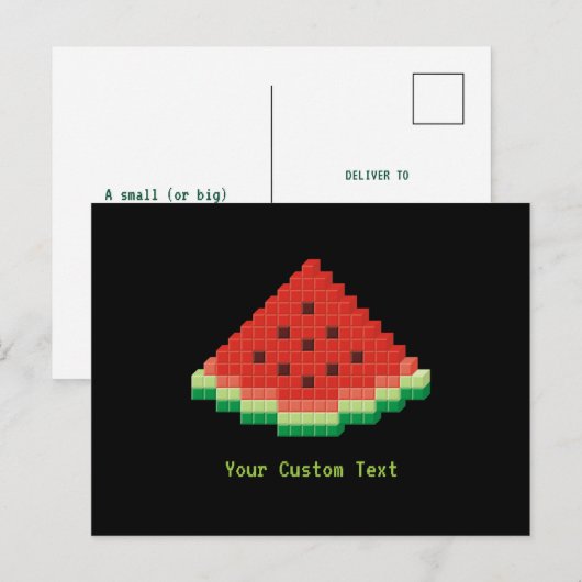 Watermelon Pixel Art Postkarte (Vorne/Hinten)