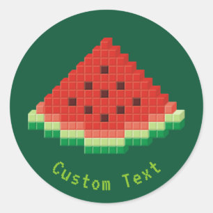 Watermelon Pixel Art Runder Aufkleber
