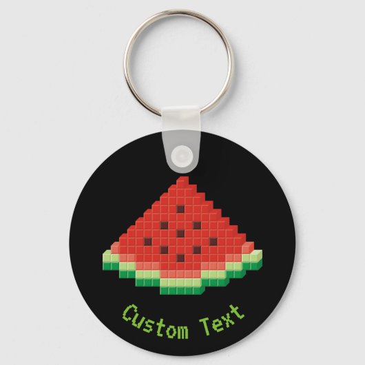 Watermelon Pixel Art Schlüsselanhänger (Vorderseite)