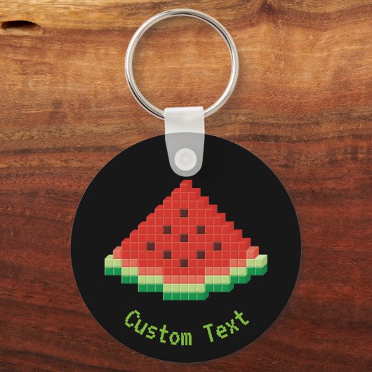 Watermelon Pixel Art Schlüsselanhänger (Vorderseite)