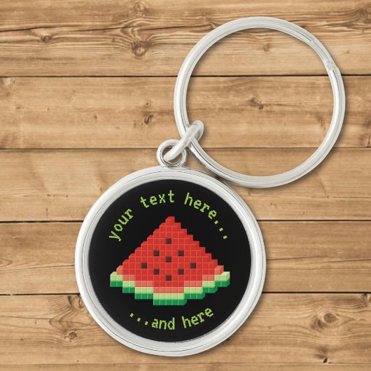 Watermelon Pixel Art Schlüsselanhänger