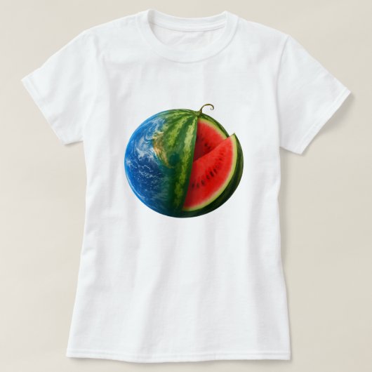 Watermelon Planet Erde T-Shirt (Design vorne)
