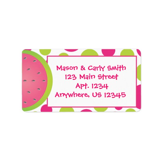 Watermelon Polka Dot Address Labels Adressaufkleber (Vorne)