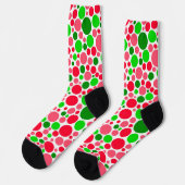 Watermelon Polka Dots Pattern Socken (Linkes Detail)