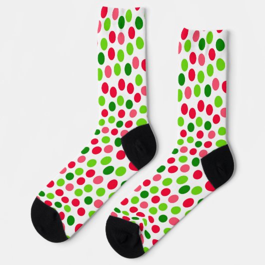 Watermelon Polka Dots Pattern Socken (Linkes Detail)