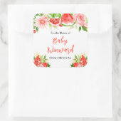 Watermelon Pomegranate Baby Shower Bookplate Quadratischer Aufkleber (Tasche)