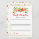 Watermelon Pomegranate Baby Shower Words Of Wisdom Einladung (Vorne/Hinten)