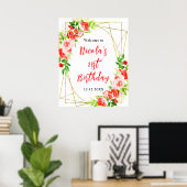 Watermelon Pomegranate Birthday Welcome Poster (Heimbüro)