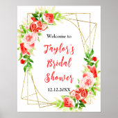 Watermelon Pomegranate Bridal Shower Welcome Sign Poster (Vorne)