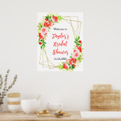 Watermelon Pomegranate Bridal Shower Welcome Sign Poster (Küche)