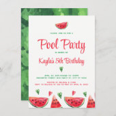 Watermelon Pool Party Geburtstag Einladungen (Vorne/Hinten)