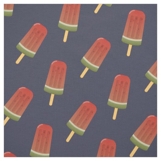 Watermelon Popsicle Pattern Navy Blauer Stoff (Muster)
