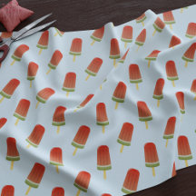 Watermelon Popsicle Pattern Summer Sky Blue Fabric