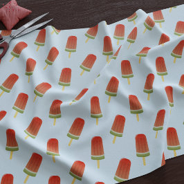 Watermelon Popsicle Pattern Summer Sky Blue Fabric Stoff