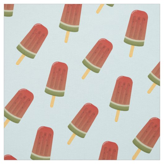 Watermelon Popsicle Pattern Summer Sky Blue Fabric Stoff (Muster)
