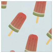 Watermelon Popsicle Pattern Summer Sky Blue Fabric Stoff (Nahaufnahme)