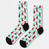 Watermelon Popsicle Striping Pattern Socks Socken (Linkes Detail)