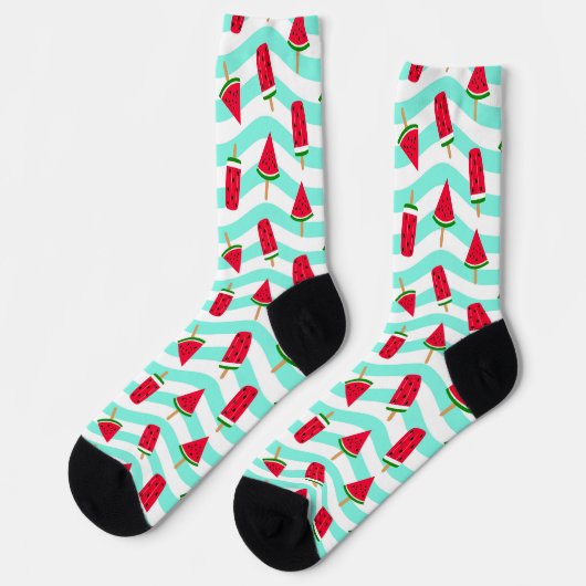 Watermelon Popsicle Striping Pattern Socks Socken (Linkes Detail)