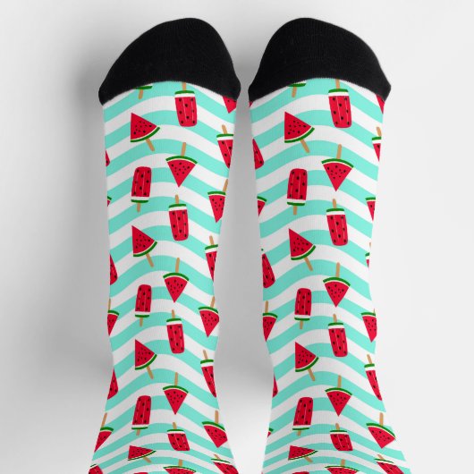 Watermelon Popsicle Striping Pattern Socks Socken (Oben)