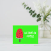 Watermelon Popsicle Visitenkarte (Stehend Vorderseite)