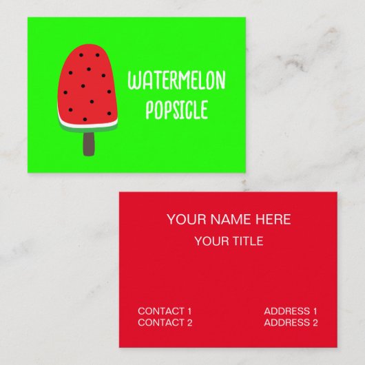 Watermelon Popsicle Visitenkarte (Vorne/Hinten)