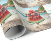 Watermelon Popsicle Wearing Sunglasses Geschenkpapier (Rolleneckpunkt)