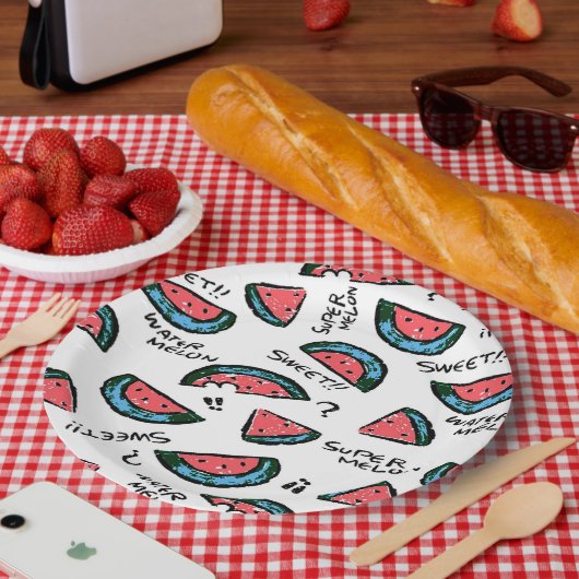 Watermelon Print | Paper Plates | Party Suppies Pappteller (Picknick)