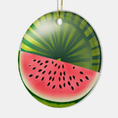 Watermelon Pun Personalisiert Weihnachten Keramik Ornament (Links)
