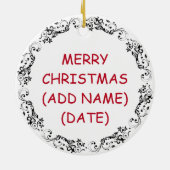 Watermelon Pun Personalisiert Weihnachten Keramik Ornament (Hinten)