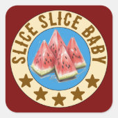 watermelon quadratischer aufkleber (Vorderseite)