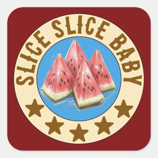 watermelon quadratischer aufkleber (Vorderseite)