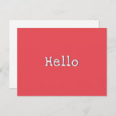 Watermelon Red Chic Modern Simple Hello Custom Postkarte (Vorne/Hinten)