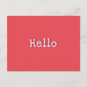 Watermelon Red Chic Modern Simple Hello Custom Postkarte (Vorderseite)