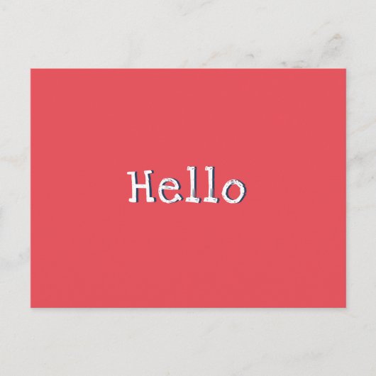 Watermelon Red Chic Modern Simple Hello Custom Postkarte (Vorderseite)