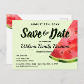 Watermelon Reunion BBQ Party Save the Date Postkarte (Vorne/Hinten)