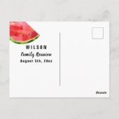 Watermelon Reunion BBQ Party Save the Date Postkarte (Rückseite)