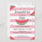 Watermelon Rosa Geburtstagseinladungen Einladung (Vorderseite)